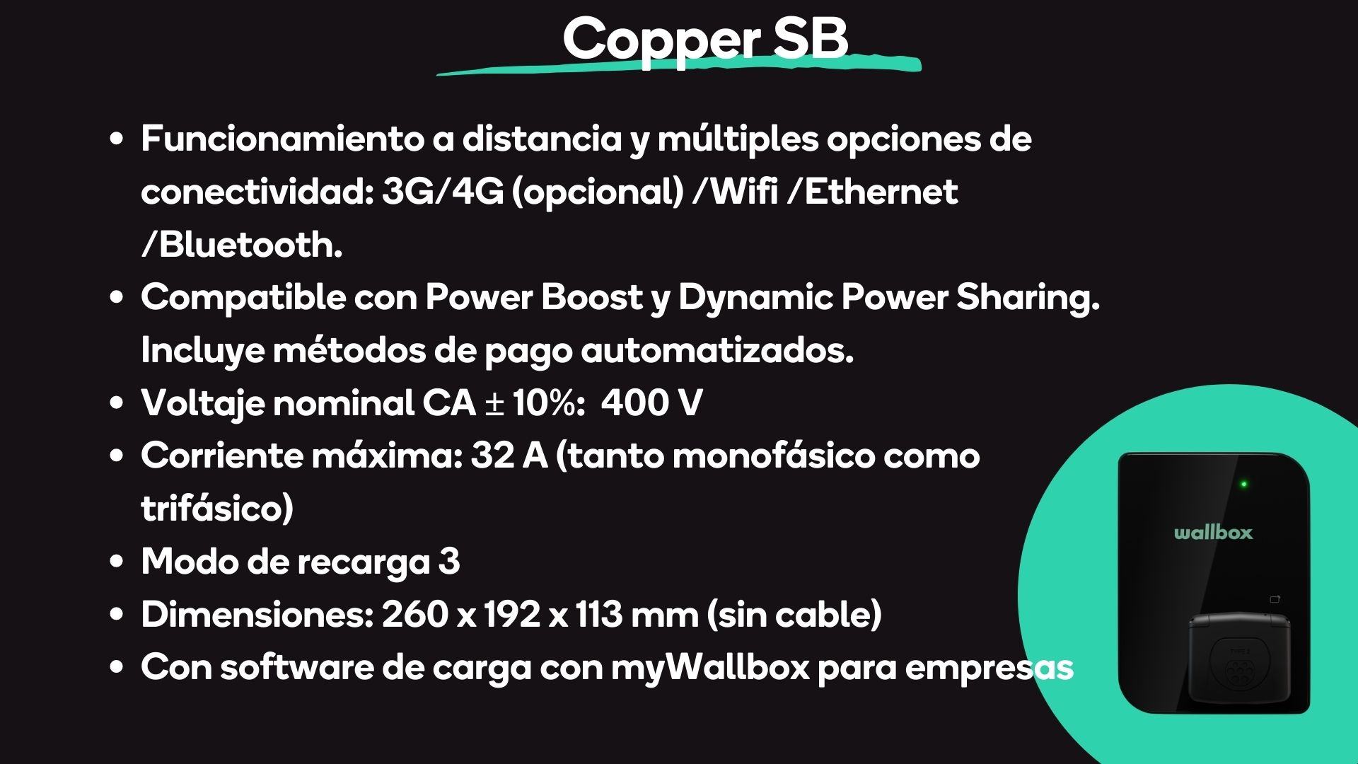 Cargadores Wallbox Copper SB